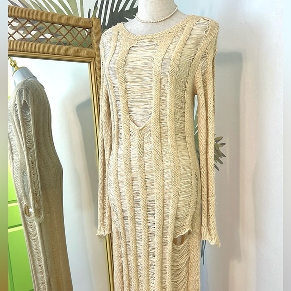 Fashion Nova,Los Cabos Crochet Dress in Ivory, Excellent Condition, Size L - Picture 10 of 15